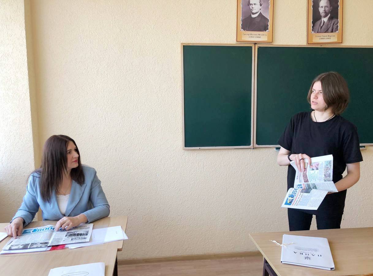 Горбачевська Аліна представляє свої матеріали, які були написані впродовж практики